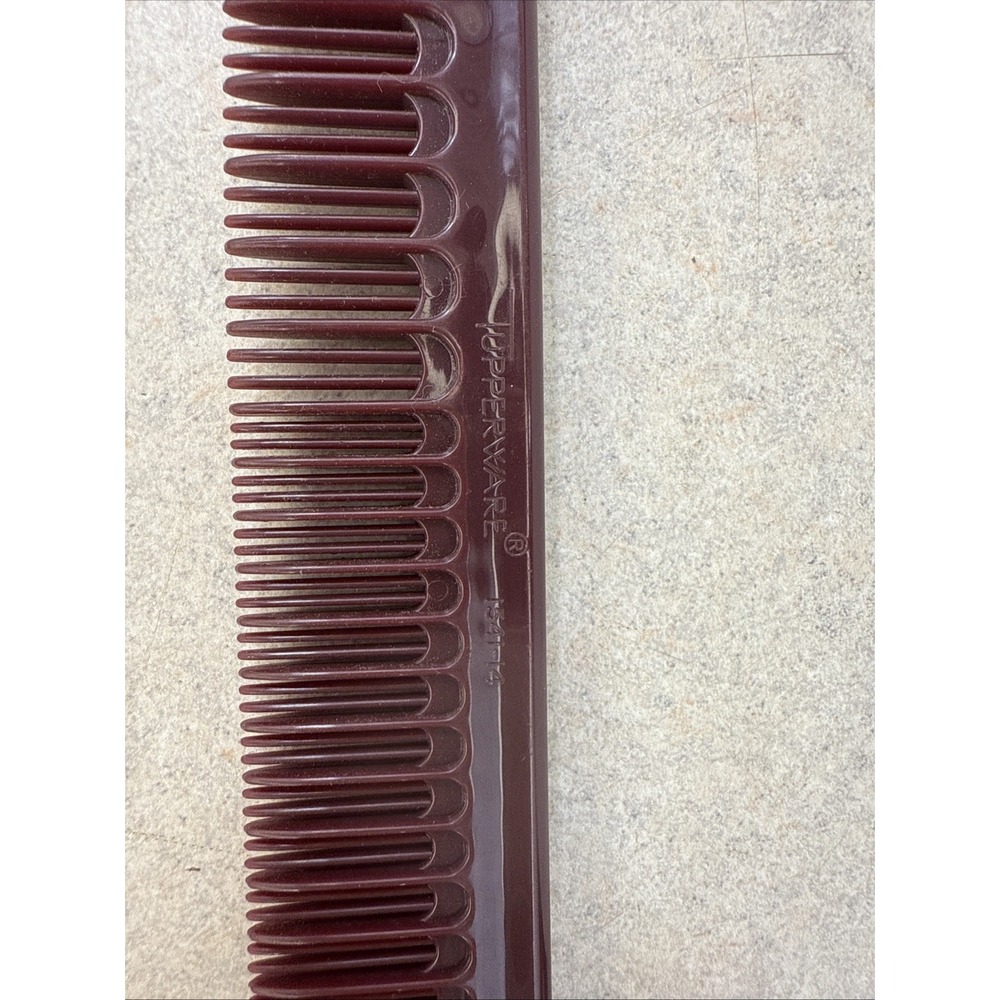 Vintage TUPPERWARE 7" Brown Comb Hair Styling 1542 Thick Fine Tooth - Picture 2 of 6